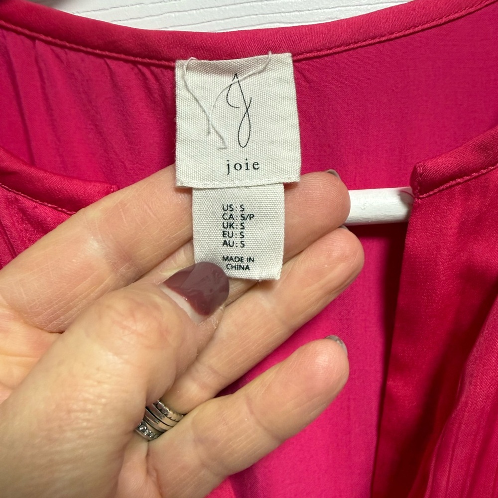 Vibrant Joie Fuchsia Pink Short Sleeve Maxi Dress Size S - Picture 4 of 5